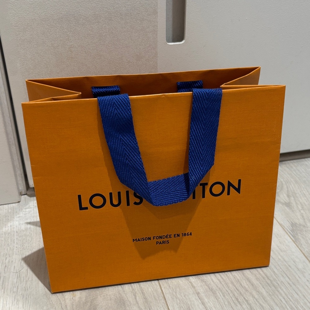 Louis Vuitton Orange Bag with Blue Straps